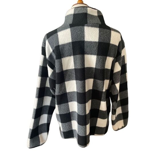 Como Vintage Black and White Checkered Half Zip Mock Collar Pullover Size XL - Picture 4 of 12